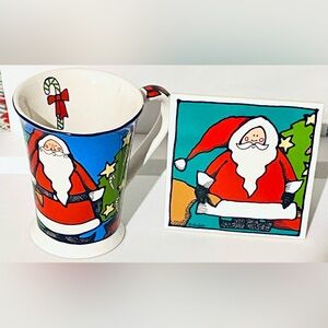 CHRISTMAS CERAMIC MUG & COASTER URSULA'S CHRISTMAS by URSULA DODGE